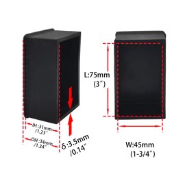 Flyshop 8Pcs Rectangle Chair Leg Caps Non-Slip Rubber Chair Leg Floor Protectors Furniture Table Covers (1-3/4" X 3", 45 x 75mm, Black-Rectangle)