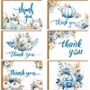 Fall Thank You Cards Blue Pumpkin Note Cards Watercolor Autumn