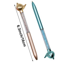 Maydahui 24 Pcs Cute Whale Pens Sea Animals Quicksand Ballpoint Pens Small Diamond Whale Twist Pen Black Ink for Shcool Teachers Office Supplies Stationery Desk Decoration