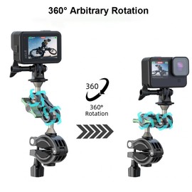KETOPKIN Aluminum Motorcycle Bike Bicycle Handlebars Camera Mount Clamps with 1/4 Screw for GoPro Hero 13 12 11 10 9 8,DJI Osmo Action/Procket,Insta360 X4 X3 X2 GO 3 GO 3S Action Camera Accessories