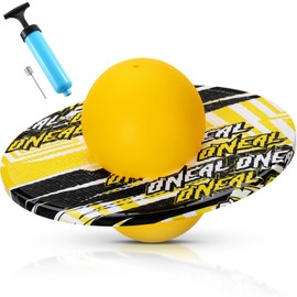 WinnerWhy Pogo Ball Up to 160lbs for Boys Girls Trick Balance Bounce Board Ball Pogo Stick Jumper with Pump and Strong Grip Deck Safe Fun Indoor Outdoor Fidget Toy(Yellow, Black,Distinctive Style)