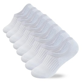 RATIVE Cushion Invisible Cotton No Show Low Cut Socks for Unisex Men Women (Small,4-pairs/white)