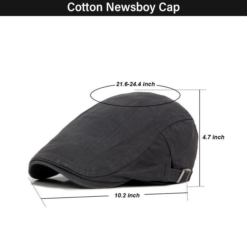 meioro Men's Newsboy Hat Cabbie Beret Ivy Flat Cap Adjustable