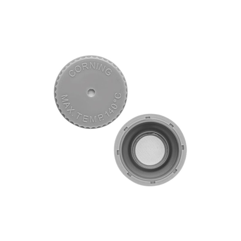 PYREX GL45 Gray Polypropylene Vented Screw Cap with 0.22 µm