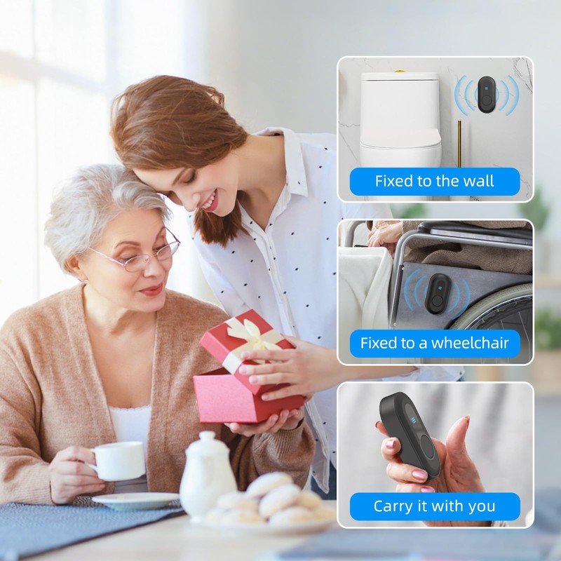 Wireless Caregiver Pager - 500ft Range Nurse Call System with