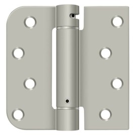 Deltana DSH4SR515-LH Left Hand 4" x 4" 5/8" Radius by Square Spring Hinge; Satin Nickel Finish