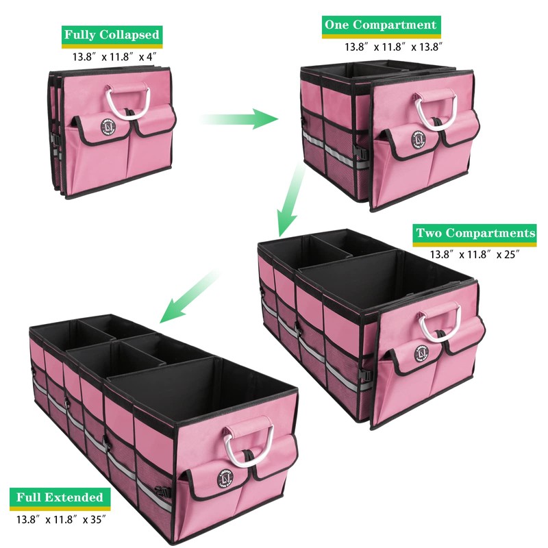 LI LIBZAKI Big Car Trunk Organizer, Cargo Organizer SUV Trunk