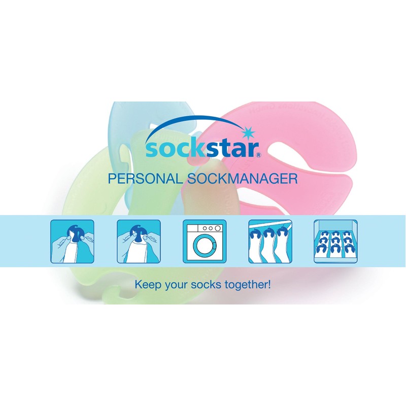 Sockstar Sockenclips Colours & Stripes - Basic Pack = 10
