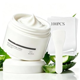 GWMWON Puntos Negros, Mascarilla Puntos Negros 30g, Mascarilla Para Puntos Negros Con 100 Piezas Tiras, ara Limpieza De La Nariz, Uso Unisex, Crema pa