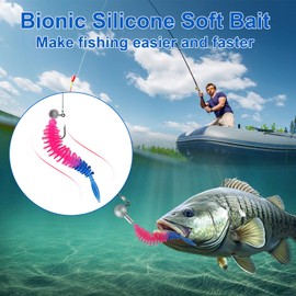 Pack of 35 Pike Bait Zander Bait with 10 Jig Heads 2/0 Trout Bait Set Fishing Accessories Trout Bait Artificial Bait Fishing Trout Soft Baits for Freshwater and Saltwater Trout Fishing