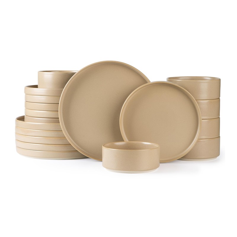 TheTerra Ceramic Dinnerware Sets for 6, 18 Pieces Handmade Reactive