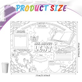 Ireer Ireer 36 Pcs Coloring All About Lent Posters Easter Religious Crafts DIY Color Ready-to-Decorate and Fill in Lent Posters for Kids Sunday School Activities Classroom Supplies