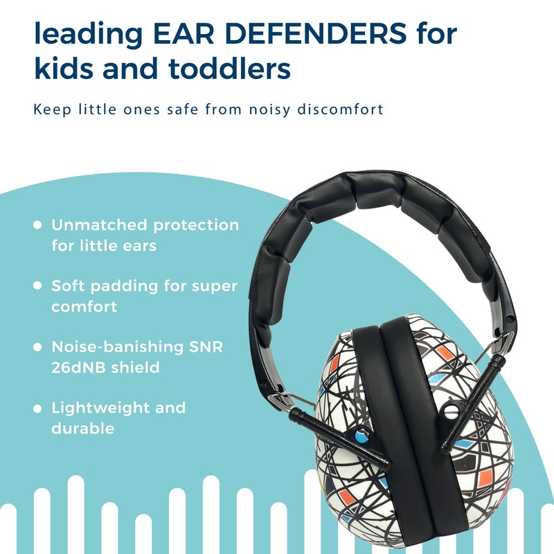 BABY BANZ BB654 Earmuffs-Squiggle-2 Years Plus, Multicolor