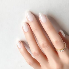 BHIDENAW Nail Tips, Short, Set of 24, Popular, Japanese Style, Cute, Simple, Stylish, Coming-of-Age Ceremonies, School Entrance Ceremonies, Graduation Ceremonies, Weddings, Parties, Nail Stickers
