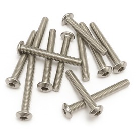Rubigo M8 Bolts, M8 x 60mm Hex Socket Button Head Machine Bolts - DIN 933 Standard A2 304 Stainless Steel Hex Socket Cap Screws, Fully Threaded for Industrial,Indoor,Outdoor Use, Pack of 10