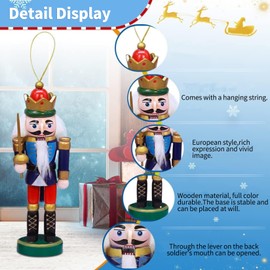 Tucorresi Cascanueces de Madera - Juego de DecoracióN de Cascanueces de 6 Piezas Adornos NavideñOs, Marionetas Colgantes de Madera DecoracióN AñO Nuevo DecoracióN De Regalo de Navidad(Colorido)