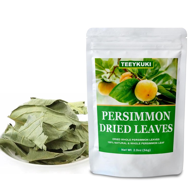 Natural Premium Dried Persimmon Leaves, 2.0oz(56g), Dried Whole Persimmon Leaf