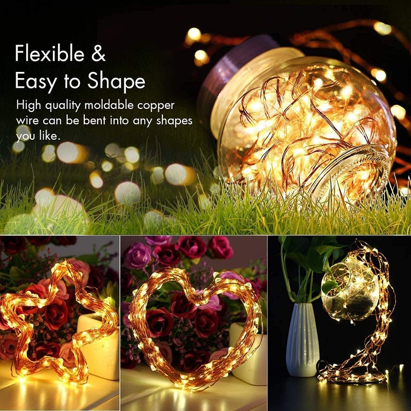 Lezonic Solar Fairy Lights, 2 Pack 240 LED Outdoor Waterproof