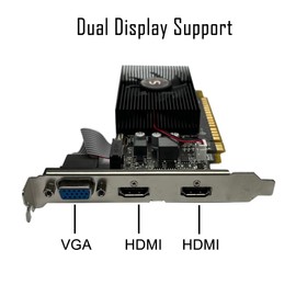 SAPLOS GT 730 2GB DDR3 128-bit, Dual HDMI, VGA, Low Profile Graphics Card, PC Video Card, Computer GPU for Working, Low Power, PCI Express x16, DirectX 11