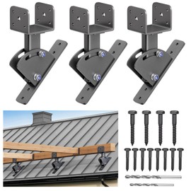Roof Riser Brackets, Stainless Steel 4x4 (Actual Size:3.5"×3.5") Adjustable Angles Saddle Roof Riser Brackets for Patio Cover for Patio Cover Roof Gazebo, 3Pack
