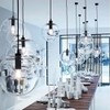 H XD GLOBAL E27 Industrial Clear Glass Globe Shade Pendant