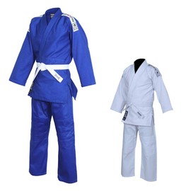 Twister Judo Gi Black Tiger Judo Uniforms Gi M/O Premium Quality Cotton Grain Cloth 450GRM, With Free Belts (Blue, 6)