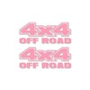 2-4x4 Offroad Solid Pink Design 13" Vinyl Decals Truck Box