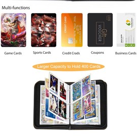 Fweel Deluxe ice dragon Trading Card Binder - 4-Pocket Zipper Binder with 400 Side-Loading Pockets, Ideal for Boys, Girls, and Card Enthusiasts - Collectible Trading Card Albums, Cases & Sleeves