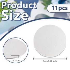 OLYCRAFT Pack of 11 5 cm Aluminium Disc, 1.5 mm Thick, Round Aluminium Sheets, 1060 Aluminium Discs, Pendants, Round Punching Blanks for Laser Cutting Metal Stamping, Jewellery Making, DIY