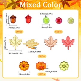 SOFPLATE 130Pcs Thanksgiving Vase Filler Fall Vase Fillers Decor Acrylic Pumpkins Leaves Cabochons Acorn Beads Autumn Harvest Decorations for Home Display Table Accents Holiday Supplies Accessories