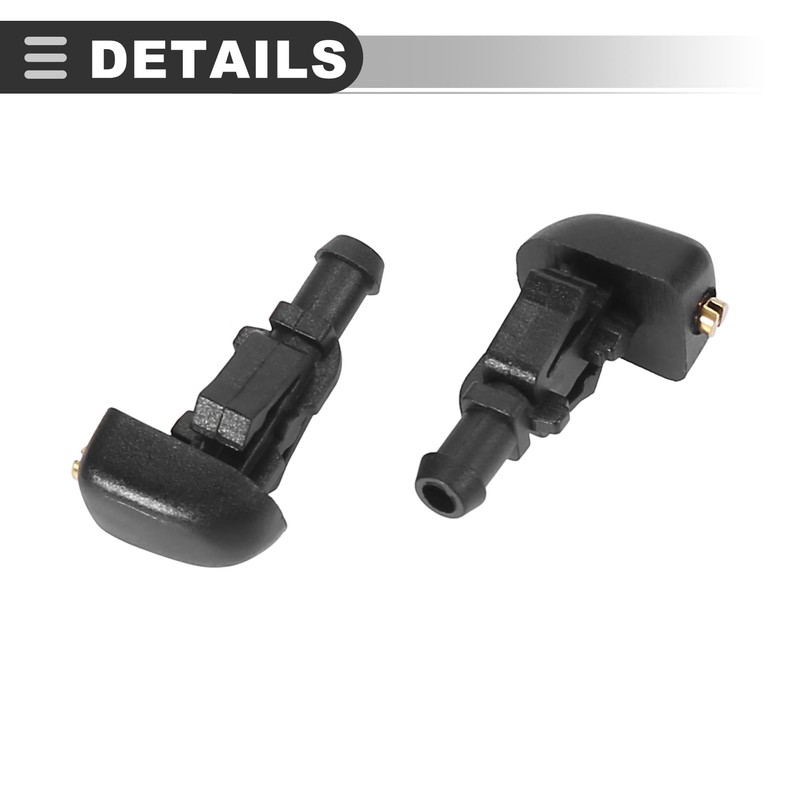 Motoforti Front Windshield Wiper Nozzles, for Nissan Titan 2004-2015, Plastic,