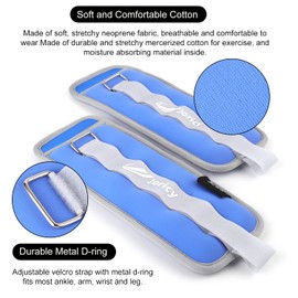 Ankle Weights, 6 LBS 1 Pair Wrist Leg Arm Weights for Women Men Kids Child with Adjustable Strap, Strength Training Weighted for Jogging, Running, Walking, Fitness, Gym Workout (Dark Blue)