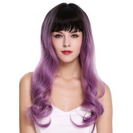 WIG ME UP - G1813R-716R4 Women's Wig Long Wavy Pony Dark Brown Purple Mix