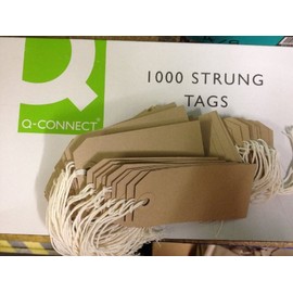 100 x Manilla Buff Strung Tags Tickets 96mm 48mm Luggage Labels
