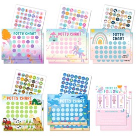 Potty Training Chart for Toddler 17 PCS Potty Training Sticker Chart 5 Fun Styles Potty Chart for Girls with Stickers Stickers for Kids Potty Training Reward