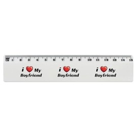 'I Love My Boyfriend' 15cm (6 Inch) White Plastic Ruler (RL00092511)