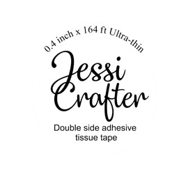 JESSI CRAFTER Double Side Adhesive Tissue Tape (0.4 inch x 164 ft) Ultra-Thin, for Craft, Arts, Paper, Cards, Scrapbooking, Photography, Tear by Hand (1roll)