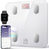 FITINDEX 체중을 위한 FITINDEX 스마트 체중계, BMI, 체지방, 근육량, [White]