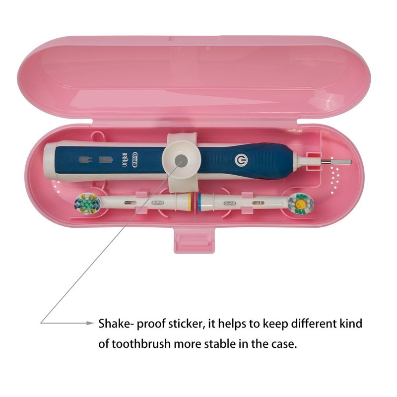 Plastic Electric Toothbrush Travel Case for Oral-B Pro Series, Pink