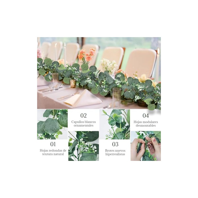 Boda Decoracion Pack - 6PCS Guirnalda de Flores Artificiales para