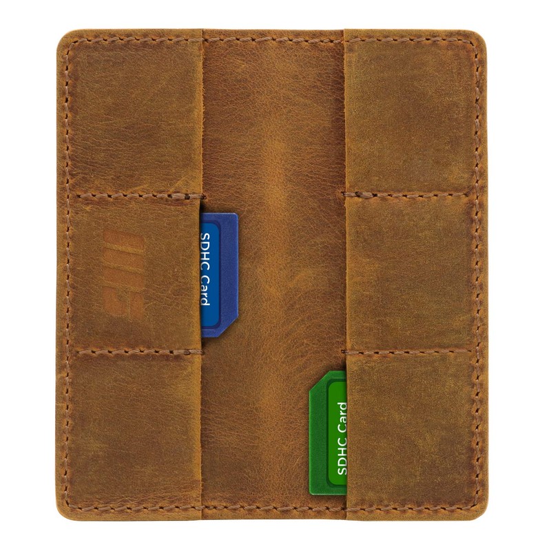 MegaGear Leather SD Card Holder - Camel MG1715