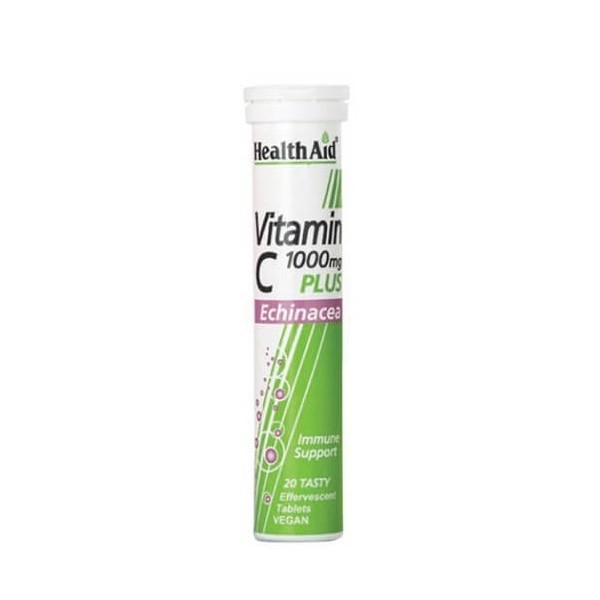 Health Aid Vitamin C 1000mg Plus Echinacea and Lemon Flavor,