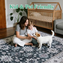 WEZVIX Washable 2x3 Small Entryway Rug,Boho Vintage Oriental Doormat,Non Slip Rubber Backing,Soft Low Pile Small Area Rug for Entryway,Kitchen, Front Door Indoor Entrance,Kids Room