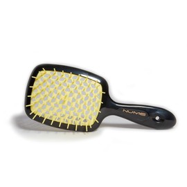 NuMe Scalp Massage Brush for Wet and Dry Hair | Detangling Shampoo Brush for Scalp Care, Shower Massager Scrubber Exfoliator with Soft Silicone Bristles for Dandruff Removal, Hair Growth (Yellow)