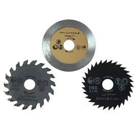 DEKTON DT80502 3Pc Mini Blades, High Speed Steel, 54mm(2"), 11.1mm arbor