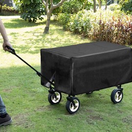 Garden Wagon Cover, Waterproof Dustproof Folding Wagons Rain Cover, 210D Silver Coated Oxford Outdoor Garden Wagon Cart Cover for Garden Camping Shopping (97*56*51cm)