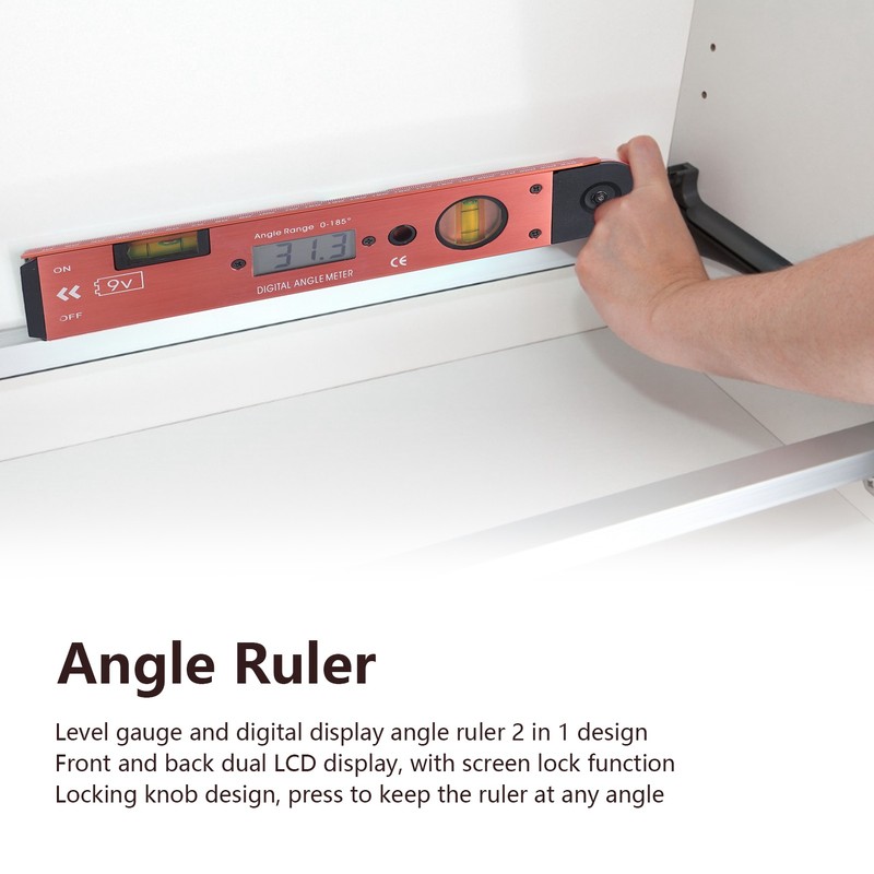 LCD Digital Protractor Inclinometer Portable Angle Finder Gauge with Level