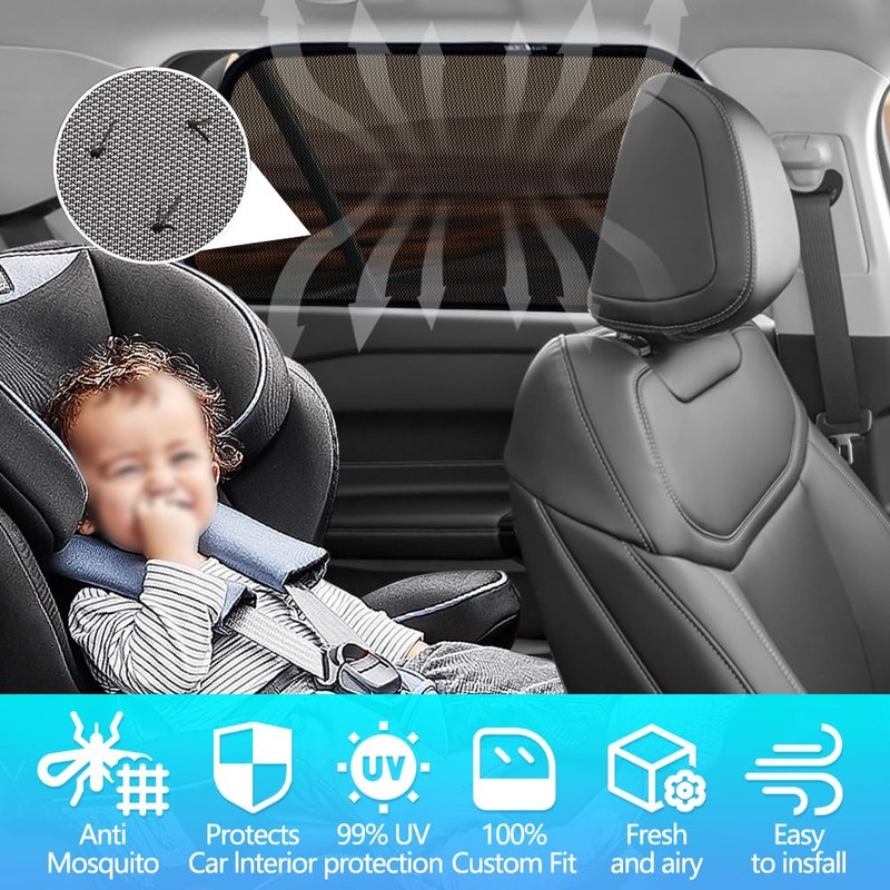 BWEN Window Shades, Magnetic Car Side Window Sun Shade for