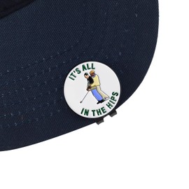 ZEETY Funny Golf Ball Marker with Magnetic Hat Clip – Golf Accessories for Men and Women, Great Golf Gift for Players with Attitude (It's All in The HIPS)