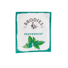 Brodies Peppermint Tag and Envelope - 1 Dispenser box of 250 tea bags - Infusion of refreshing and stimulating bright green cut Leaves, Caffeine Free